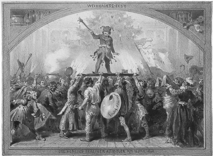 Eine von Carl Koch gezeichnete Festkarte für das Weihnachtsfest 1862, Fotos: Sammlung Ketels Berlin