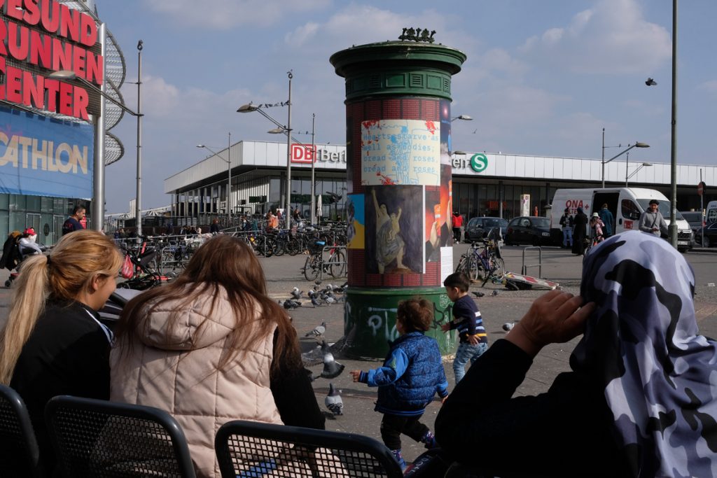 Historische Litfaßsäule, Bahnhofsvorplatz Gesundbrunnen