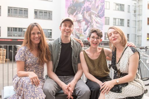Das Team von Berlinklusion: Kirstin Broussard, Dirk Sorge, Kate Brehme, Jovana Komnenić (von links nach rechts), Foto: Jürgen Scheer