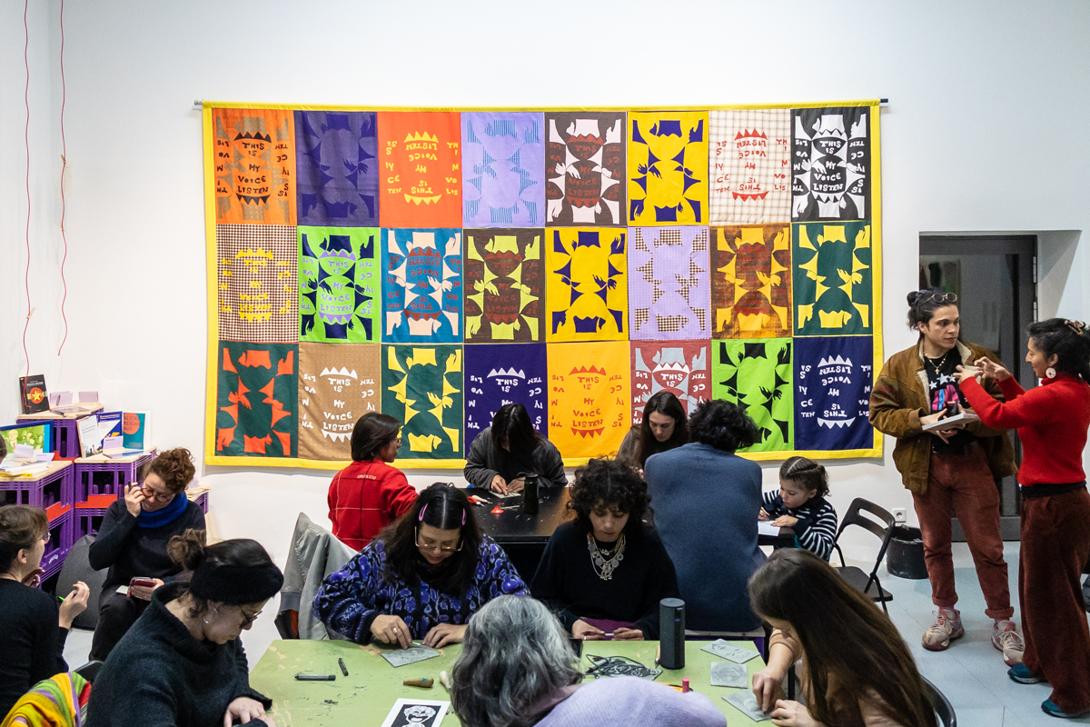 Workshop mit Frauen Machen Druck in der Galerie Wedding. Foto: Laura Fiorio