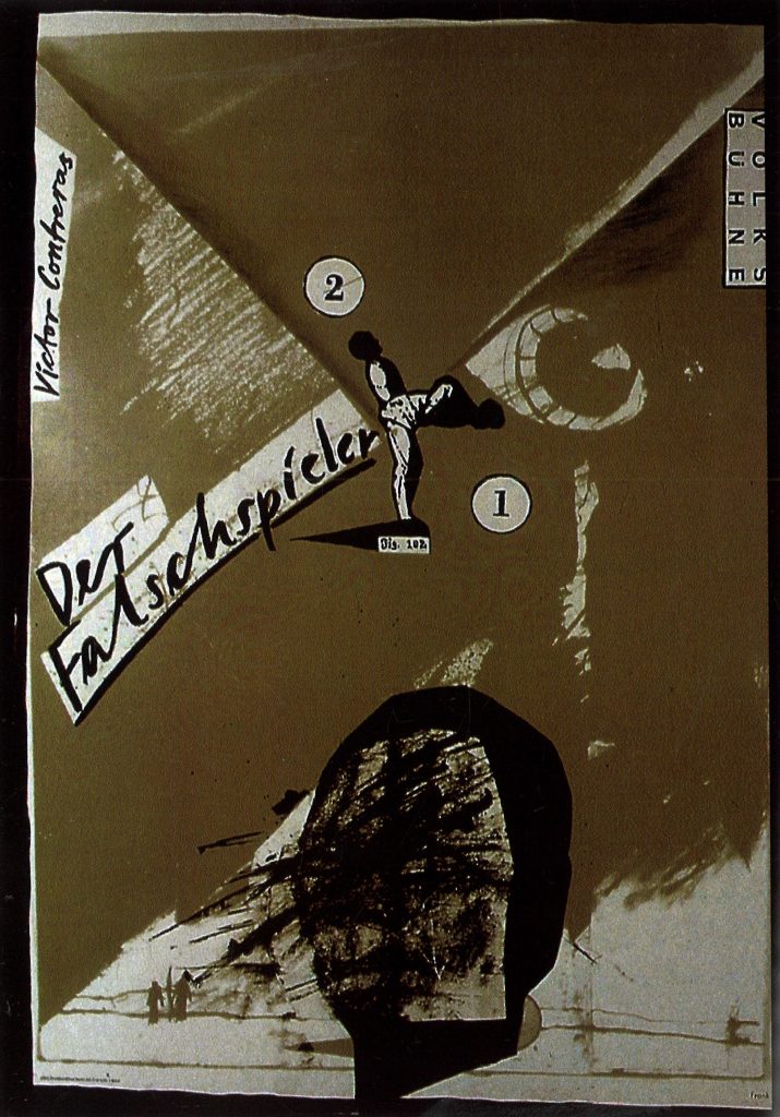 Plakat mit abstrakten Zeichen und Beschriftung